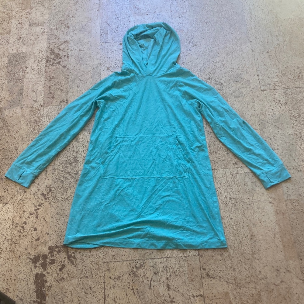 Teal Hanna Andersson sun shirt dress